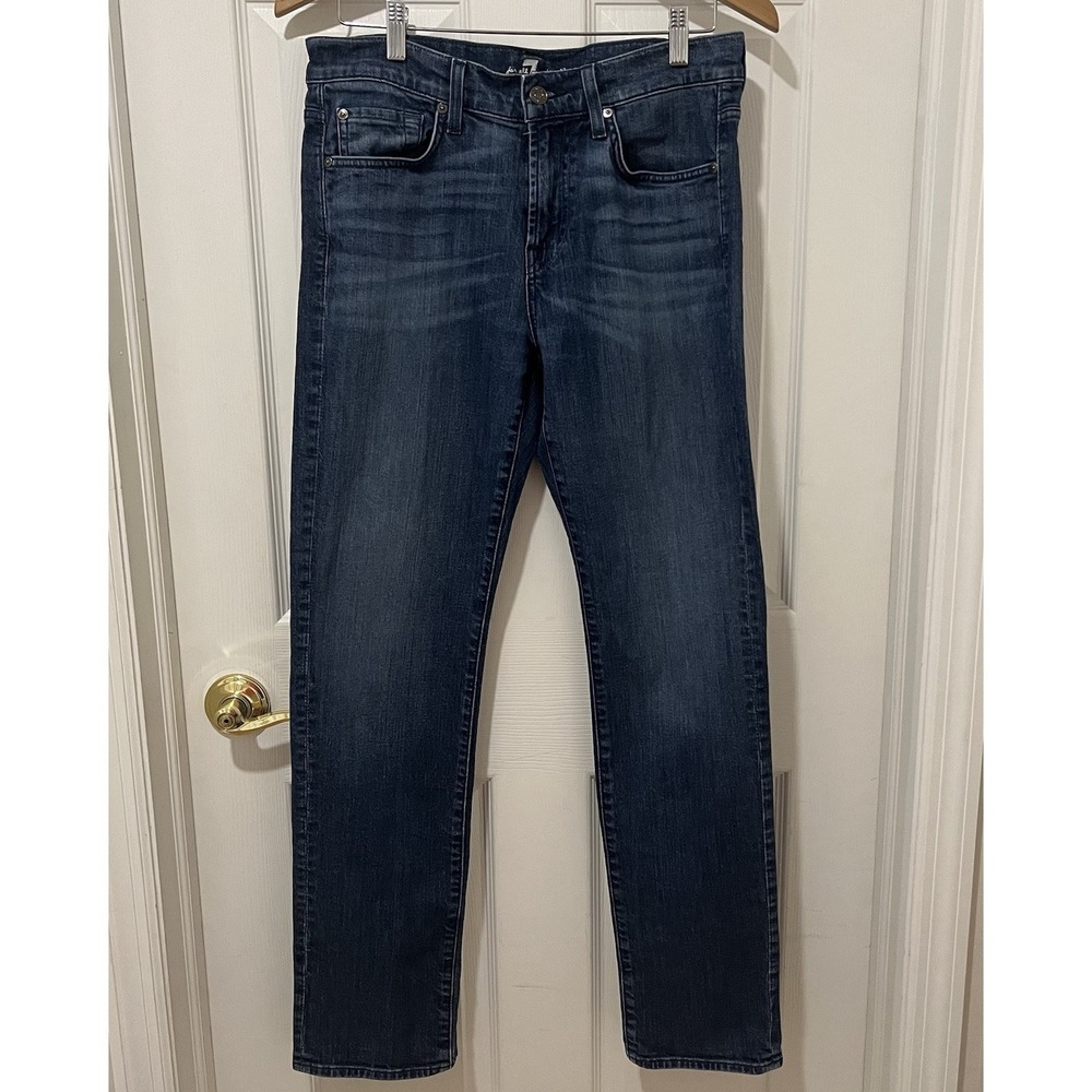 7‎ For All Mankind Slimmy Jeans Mens 31 (32x31) Blue Medium Wash Stretch Denim